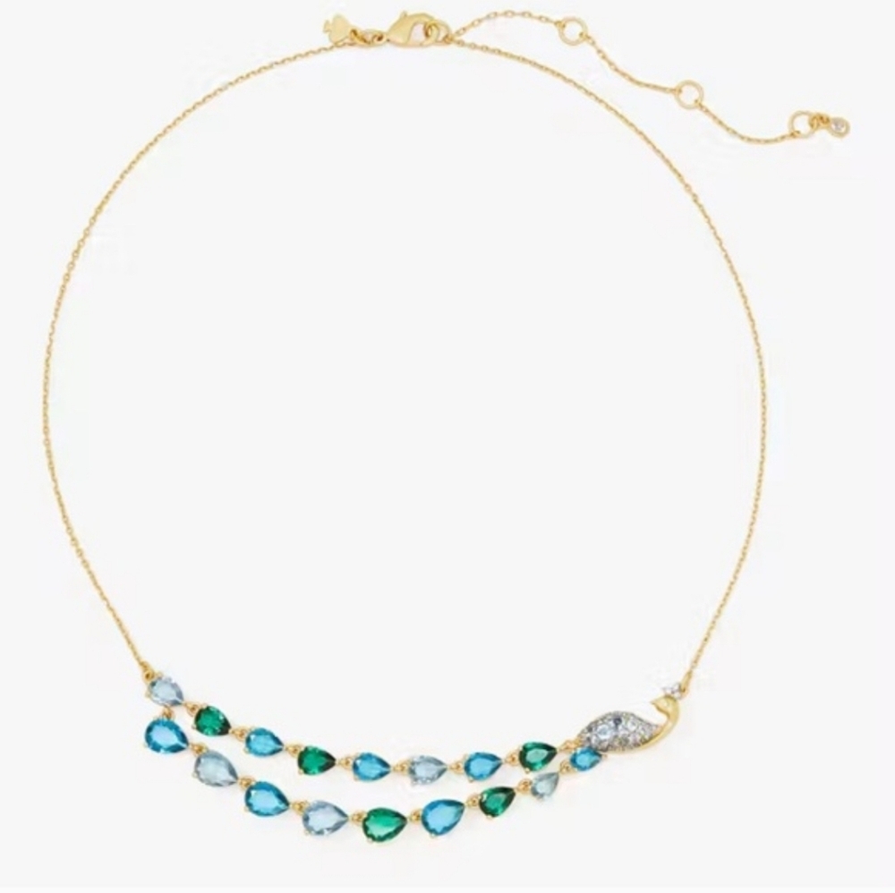 $149 Kate Spade Perfect Plume Peacock Necklace